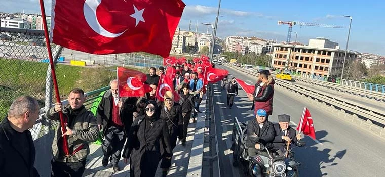 ÇERKEZKÖY, ŞEHİTLERİMİZ İÇİN YÜRÜDÜ