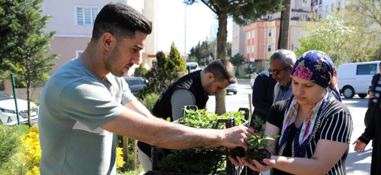 MEZARLIKLARDA ÜCRETSİZ ÇİÇEK DAĞITILDI