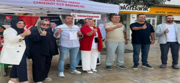 YENİDEN REFAH PARTİSİ ÇERKEZKÖY TEŞKİLATI SAHA ÇALIŞMASINA BAŞLADI: FİDAN DAĞITIMIYLA ORMAN YANGINLARINA DİKKAT ÇEKİLDİ