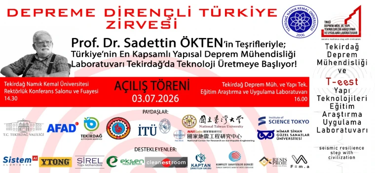 Tekirdağ, Depreme Dirençli Türkiye Zirvesi'ne Ev Sahipliği Yapacak