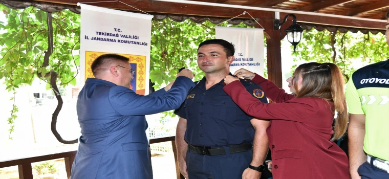 Çerkezköy İlçe Jandarma Komutanı Rüzgar, yüzbaşı oldu