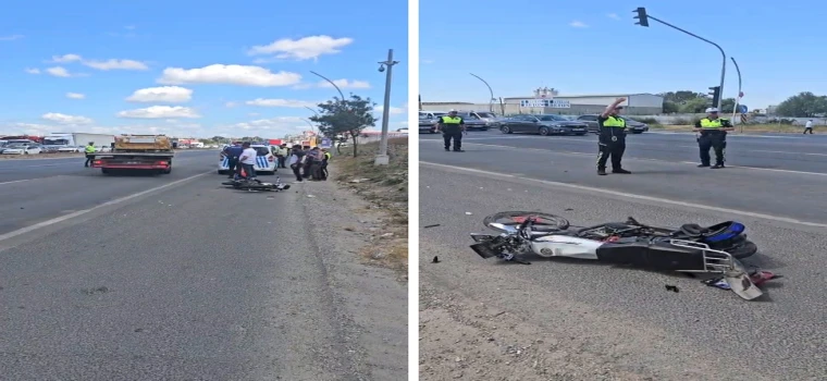 Çerkezköy’de cip ile motosiklet çarpıştı: 1’i ağır 2 yaralı