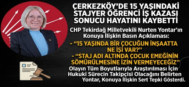 YONTAR: EREN’İN YERİ ŞANTİYE DEĞİL, OKULDU