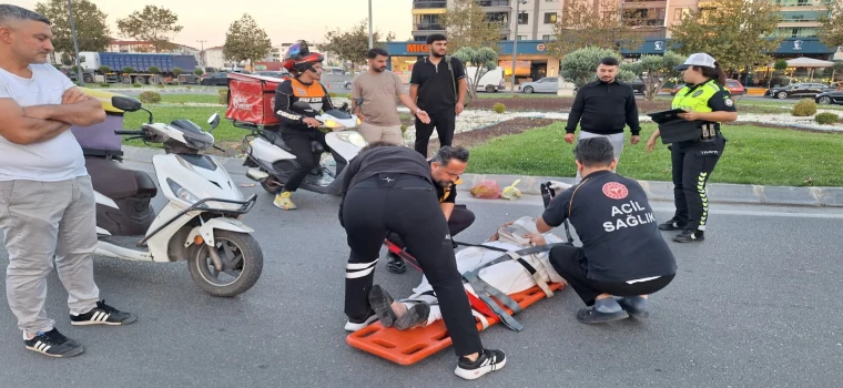 Narin Kavşağı’nda motosiklet yayaya çarptı