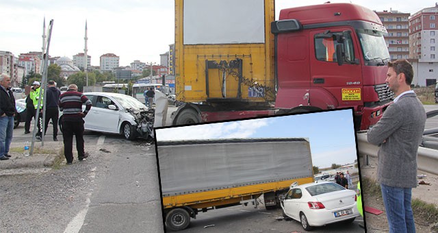 OTOMOBİL TIR’IN ALTINDA KALDI: 5 YARALI