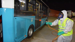BÜYÜKŞEHİR TÜM ARAÇLARINI DEZENFEKTE ETTİ