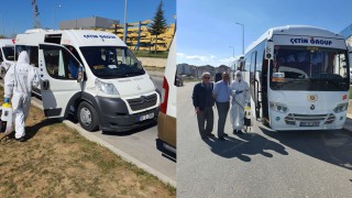 ÇETİN GRUP SERVİS ARAÇLARINI DEZENFEKTE ETTİ