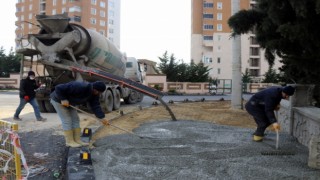 AKAN SOKAK’TA KALDIRIM YAPIM ÇALIŞMALARI DEVAM EDİYOR