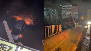 DEREYE UÇAN OTOMOBİLDEN SAĞ ÇIKTI