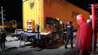 İHRACAT TRENİNE KAÇAK BİNMEK İSTEYEN 2 MÜLTECİ AKIMA KAPILARAK YANDI