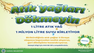 5 LİTRE ATIK YAĞ TESLİM EDENE BULAŞIK DETERJANI HEDİYE EDİLECEK