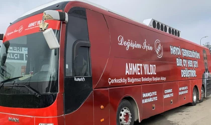 AHMET YILDIZ’IN SEÇİM OTOBÜSÜNE SALDIRI