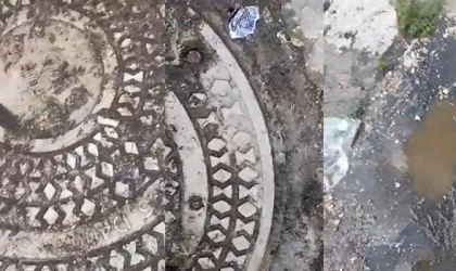 KANALİZASYONDAKİ KAÇAK MAHALLELİYİ KOKUYA BOĞDU