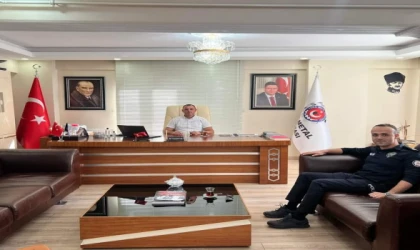 KAPAKLI İLÇE EMNİYET MÜDÜRÜ KEŞKİ'DEN TMS KAPAKLI ŞUBE BAŞKANI ÖZDEN'E ZİYARET