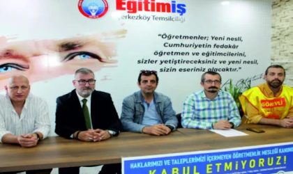 SENDİKALI ÖĞRETMENLER ,''TALEPLERİMİZİ İÇERMEYEN KANUNU KABUL ETMİYORUZ”