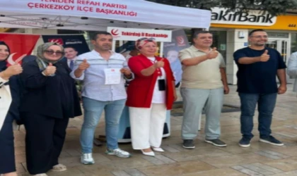 YENİDEN REFAH PARTİSİ ÇERKEZKÖY TEŞKİLATI SAHA ÇALIŞMASINA BAŞLADI: FİDAN DAĞITIMIYLA ORMAN YANGINLARINA DİKKAT ÇEKİLDİ