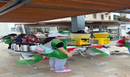 ÇERKEZKÖY’DE YAZ OKULU ÖĞRENCİLERİNDEN GAZZE’YE ANLAMLI DESTEK