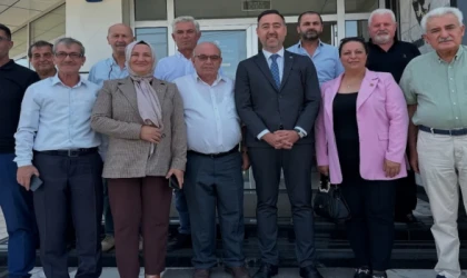 ÇERKEZKÖYLÜ MUHTARLAR BARO BAŞKANI GÜRCÜN’Ü ZİYARET ETTİ