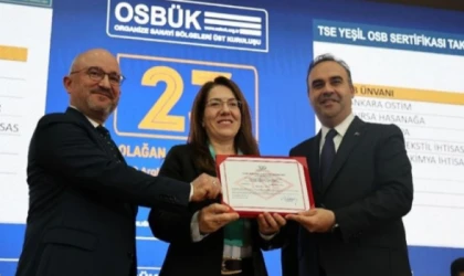 ÇOSB’YE YEŞİL OSB SERTİFİKASI VERİLDİ