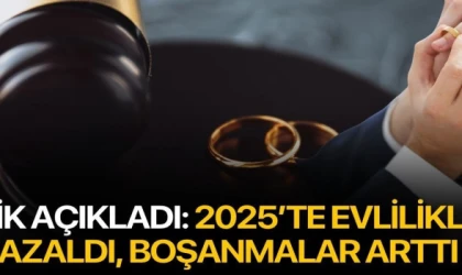 2025’TE EVLİLİKLER AZALDI, BOŞANMALAR ARTTI