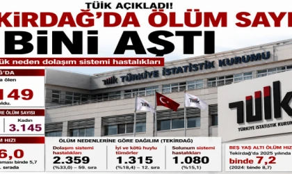 TEKİRDAĞ'DA ÖLÜM SAYISI ARTTI: EN BÜYÜK NEDEN DOLAŞIM SİSTEMİ HASTALIKLARI