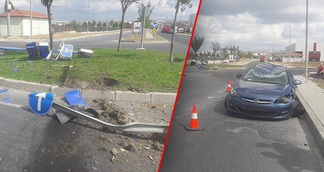 İKİSİ BİRDEN KAVŞAĞA GİRMEYE ÇALIŞINCA KAZA MEYDANA GELDİ